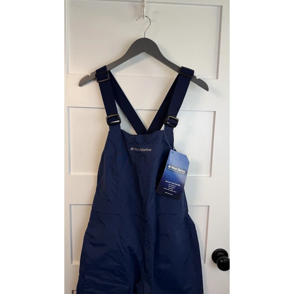 West Marine Third Reef Bib‎ Blue Navy Women's S Boating Fishing Waders NWT New